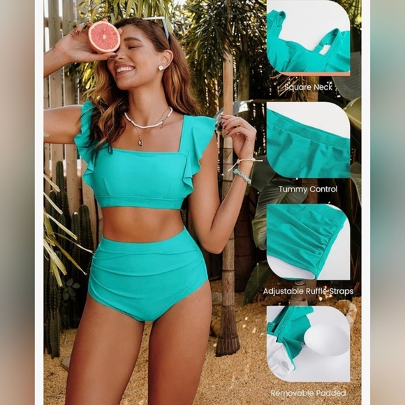 Kate Kasin Womens High Waisted Bikini #630 - Picture 8 of 12